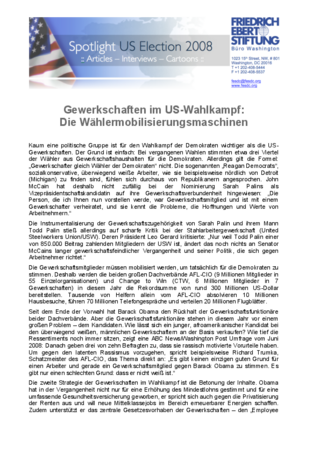 Gewerkschaften im US-Wahlkampf